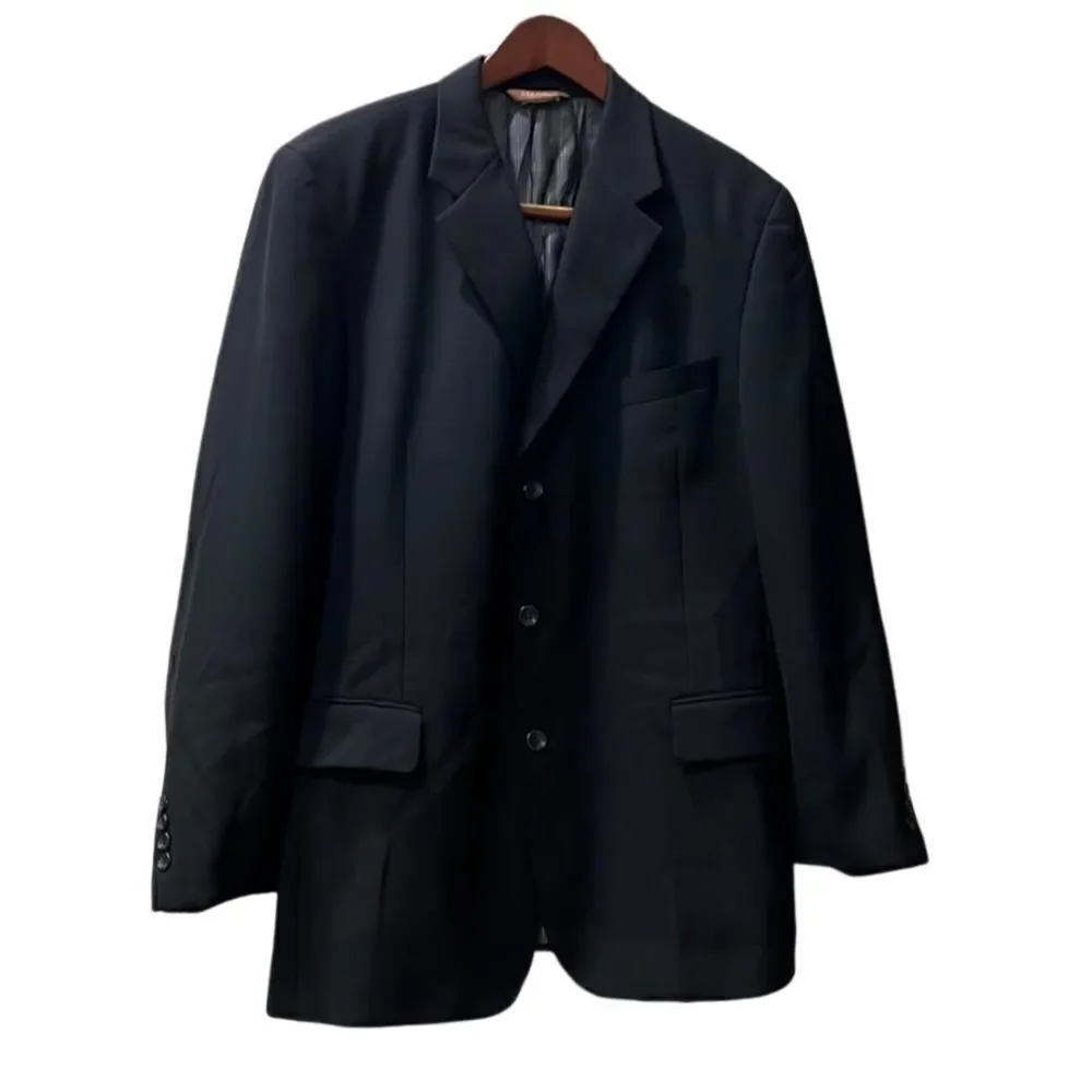 Caravelli Men’s 40R Black w Stripes 3-button Sports Coat Jacket Blazer